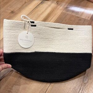 NWT Black and Cream Foldable Cotton Basket